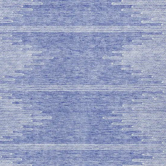 Denim Blue And Ivory Abstract Washable Indoor Outdoor Area Rug Photo 6
