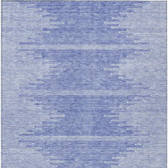 Denim Blue And Ivory Abstract Washable Indoor Outdoor Area Rug Photo 7