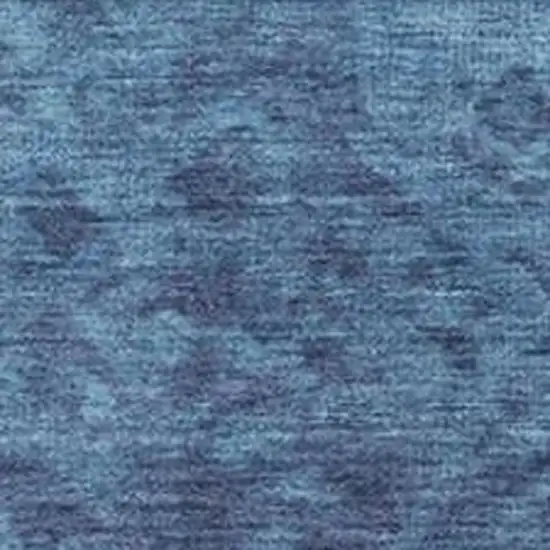 Denim Blue And Ivory Damask Washable Indoor Outdoor Area Rug Photo 3