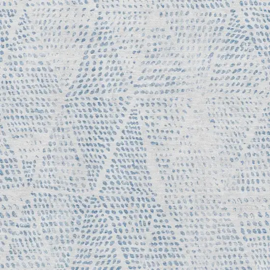 Denim Blue And Ivory Diamond Washable Area Rug With UV Protection Photo 3