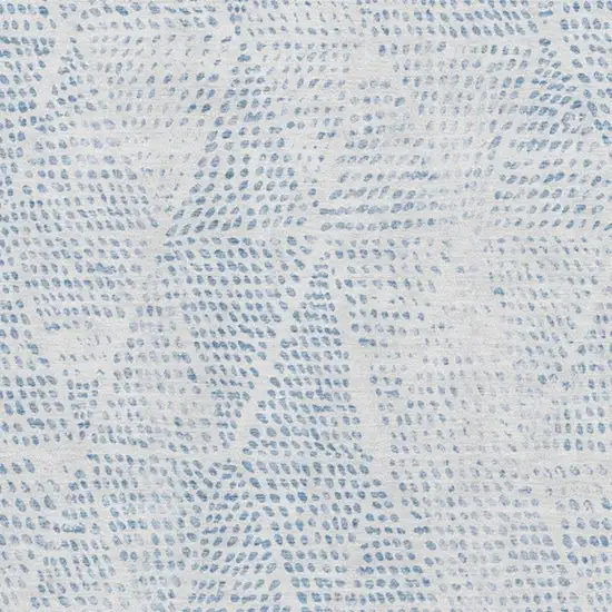 Denim Blue And Ivory Diamond Washable Area Rug With UV Protection Photo 3