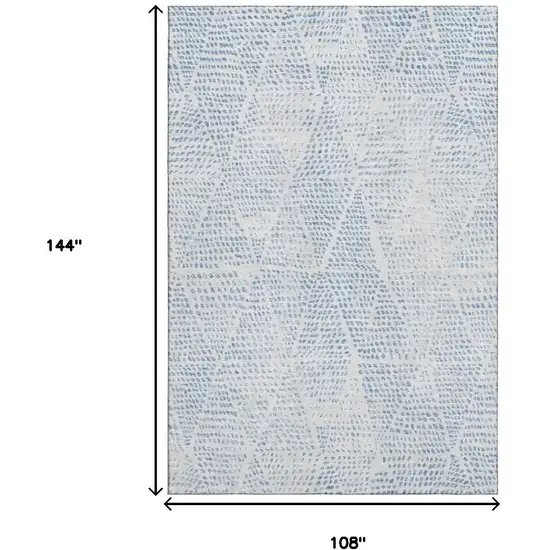 Denim Blue And Ivory Diamond Washable Area Rug With UV Protection Photo 3