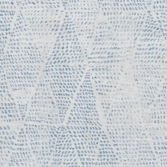Denim Blue And Ivory Diamond Washable Area Rug With UV Protection Photo 3