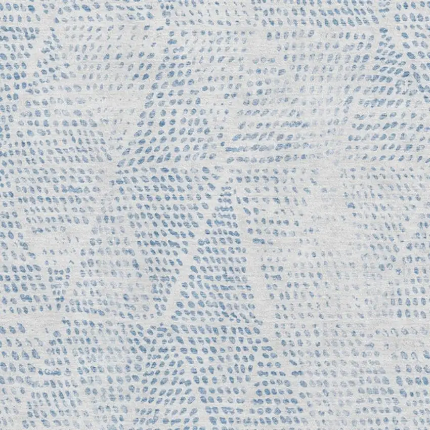 Denim Blue And Ivory Diamond Washable Area Rug With UV Protection Photo 3