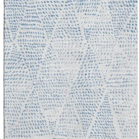 Denim Blue And Ivory Diamond Washable Area Rug With UV Protection Photo 3