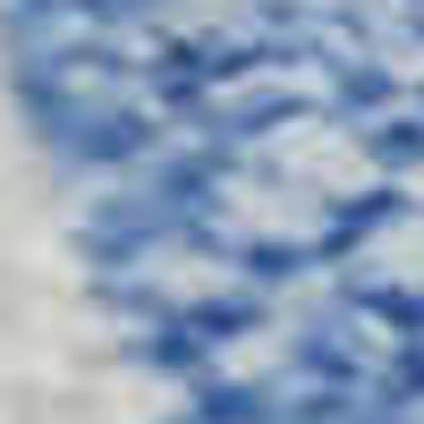 Denim Blue And Ivory Geometric Washable Area Rug With UV Protection Photo 2