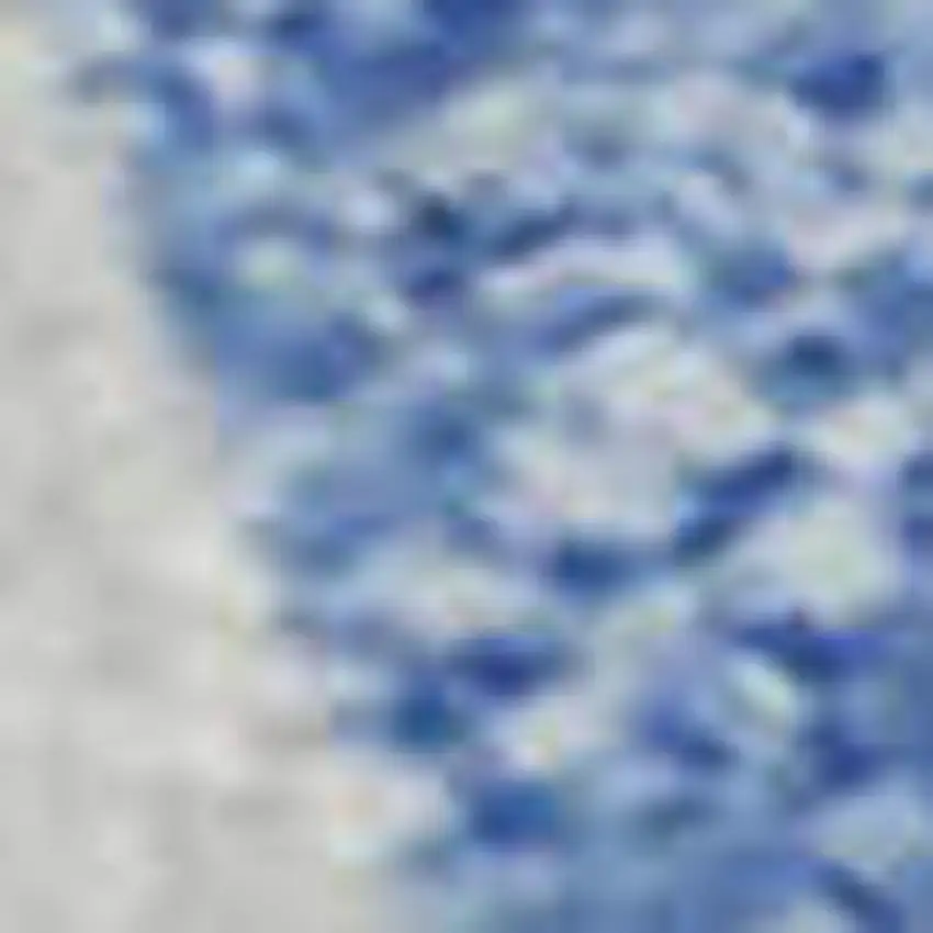 Denim Blue And Ivory Geometric Washable Area Rug With UV Protection Photo 2