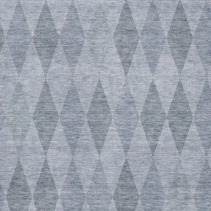 Denim Blue And Ivory Geometric Washable Area Rug With UV Protection Photo 3