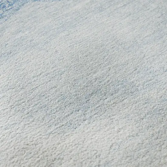 Denim Blue And Ivory Geometric Washable Area Rug With UV Protection Photo 9