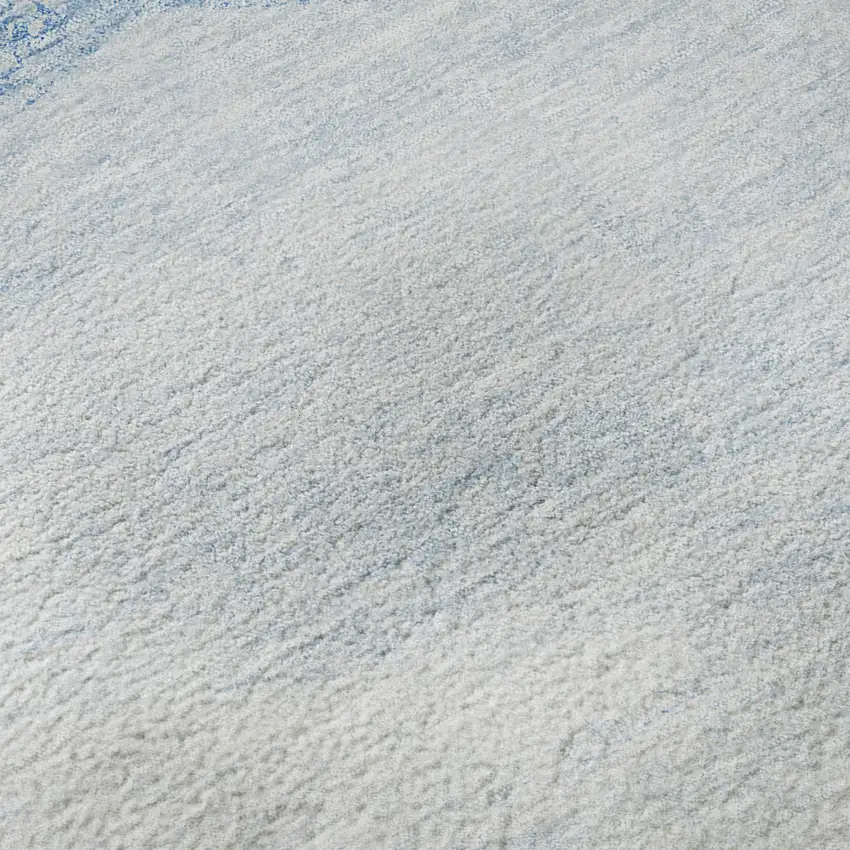 Denim Blue And Ivory Geometric Washable Area Rug With UV Protection Photo 9