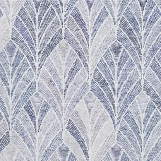 Denim Blue And Ivory Geometric Washable Area Rug With UV Protection Photo 3