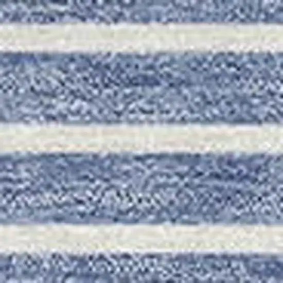 Denim Blue And Ivory Geometric Washable Area Rug With UV Protection Photo 2