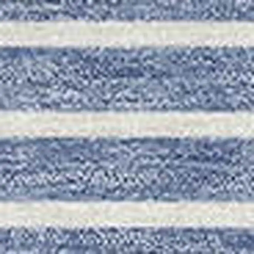 Denim Blue And Ivory Geometric Washable Area Rug With UV Protection Photo 2