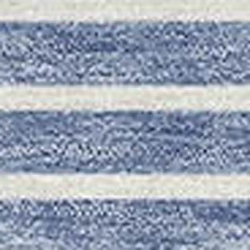 Denim Blue And Ivory Geometric Washable Area Rug With UV Protection Photo 2