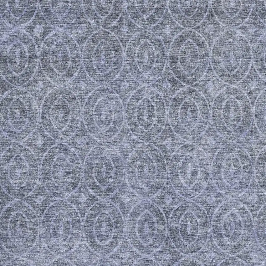 Denim Blue And Ivory Geometric Washable Area Rug With UV Protection Photo 2