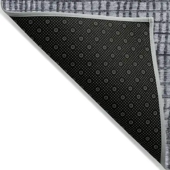 Denim Blue And Ivory Geometric Washable Indoor Outdoor Area Rug Photo 7