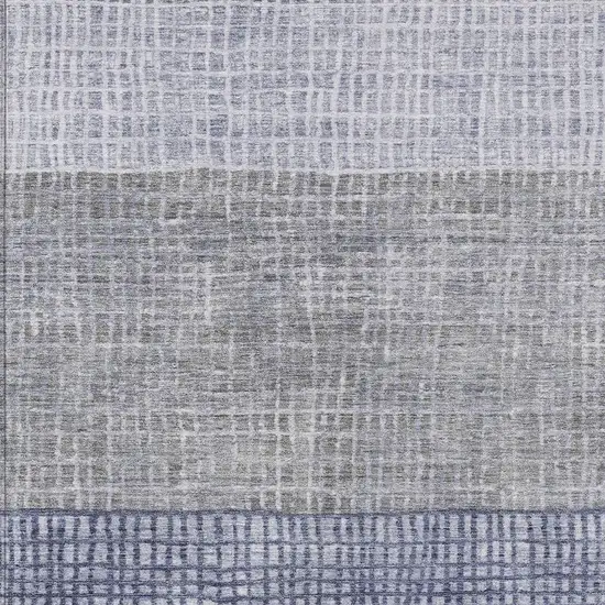 Denim Blue And Ivory Geometric Washable Indoor Outdoor Area Rug Photo 3