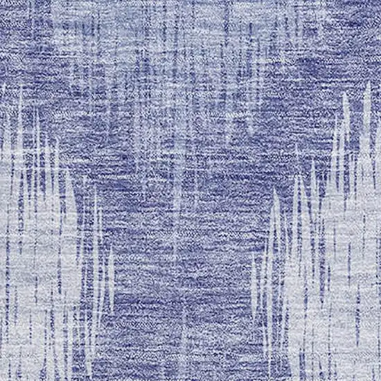 Denim Blue And Ivory Ikat Washable Area Rug With UV Protection Photo 3