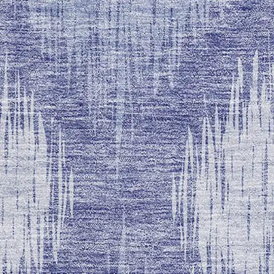 Denim Blue And Ivory Ikat Washable Area Rug With UV Protection Photo 3