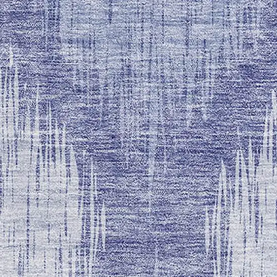 Denim Blue And Ivory Ikat Washable Area Rug With UV Protection Photo 3