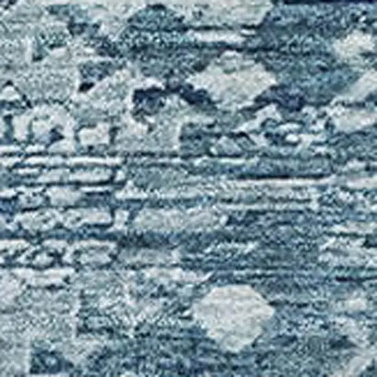 Denim Blue And Ivory Oriental Washable Area Rug With UV Protection Photo 2