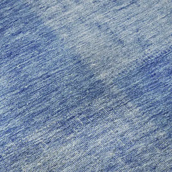 Denim Blue And Ivory Patchwork Washable Area Rug With UV Protection Photo 9