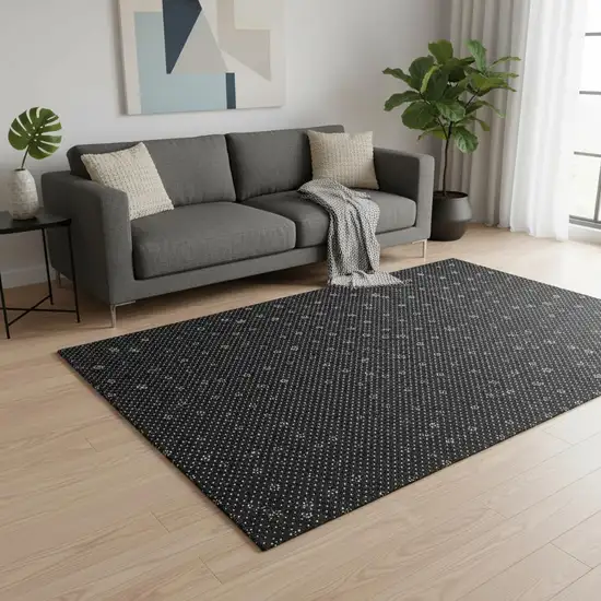 Denim Blue And Ivory Plaid Washable Area Rug With UV Protection Photo 2