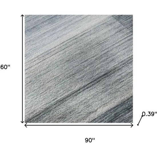 Denim Blue And Ivory Striped Washable Area Rug With UV Protection Photo 7