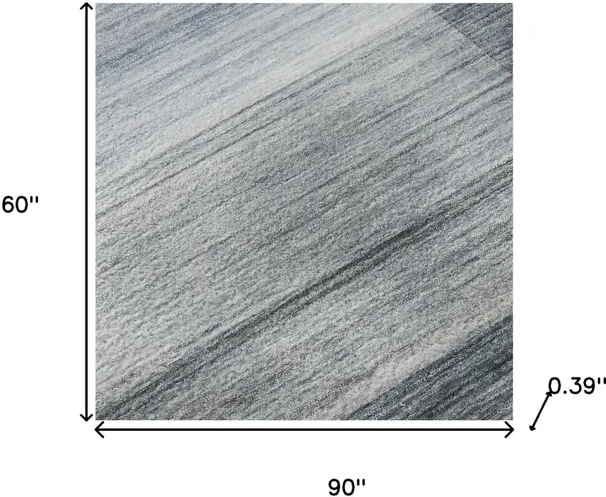 Denim Blue And Ivory Striped Washable Area Rug With UV Protection Photo 7