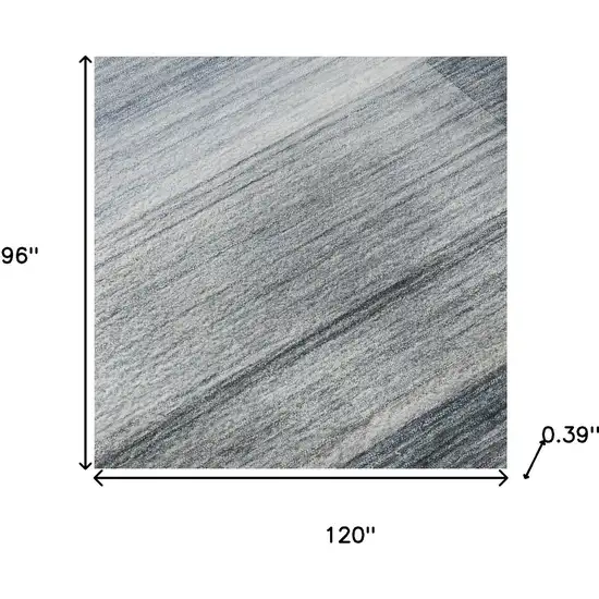 Denim Blue And Ivory Striped Washable Area Rug With UV Protection Photo 8