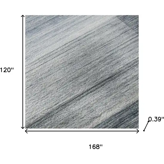 Denim Blue And Ivory Striped Washable Area Rug With UV Protection Photo 7