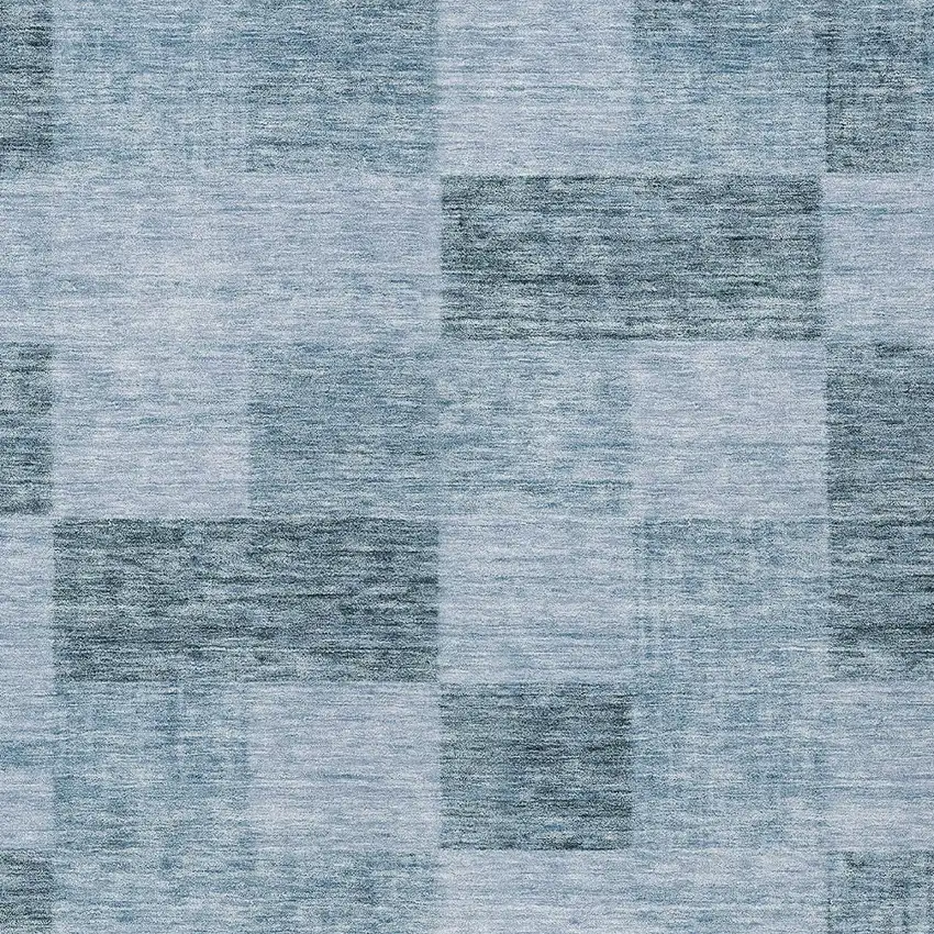 Denim Blue And Light Blue Geometric Washable Indoor Outdoor Area Rug Photo 5