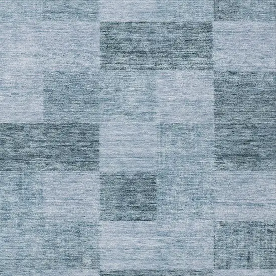 Denim Blue And Light Blue Geometric Washable Indoor Outdoor Area Rug Photo 5