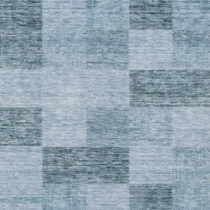 Denim Blue And Light Blue Geometric Washable Indoor Outdoor Area Rug Photo 5