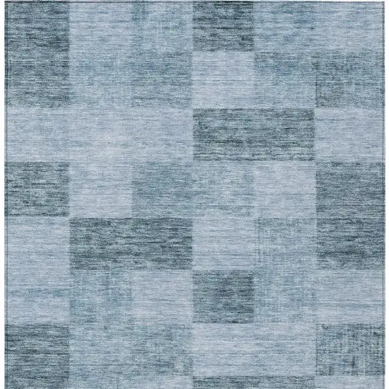 Denim Blue And Light Blue Geometric Washable Indoor Outdoor Area Rug Photo 6