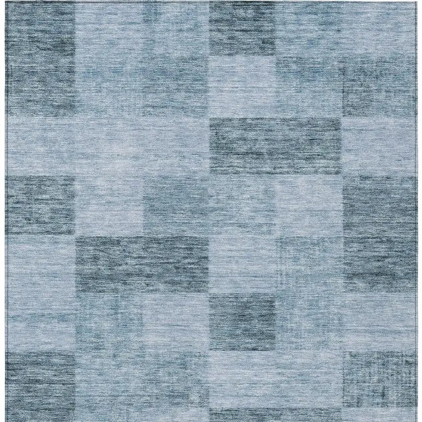 Denim Blue And Light Blue Geometric Washable Indoor Outdoor Area Rug Photo 6