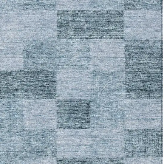 Denim Blue And Light Blue Geometric Washable Indoor Outdoor Area Rug Photo 5