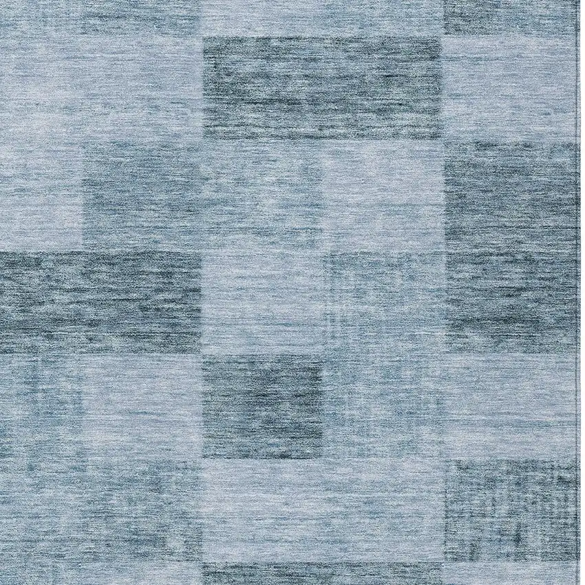 Denim Blue And Light Blue Geometric Washable Indoor Outdoor Area Rug Photo 5