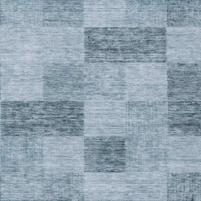 Denim Blue And Light Blue Geometric Washable Indoor Outdoor Area Rug Photo 5