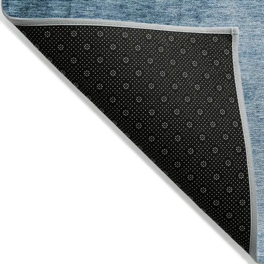 Denim Blue And Navy Blue Ombre Washable Indoor Outdoor Area Rug Photo 2