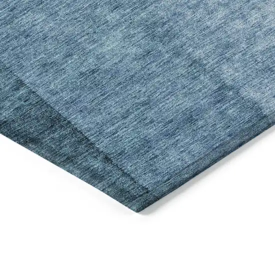 Denim Blue And Navy Blue Ombre Washable Indoor Outdoor Area Rug Photo 3