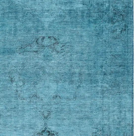 Denim Blue And Navy Blue Oriental Washable Indoor Outdoor Area Rug Photo 5