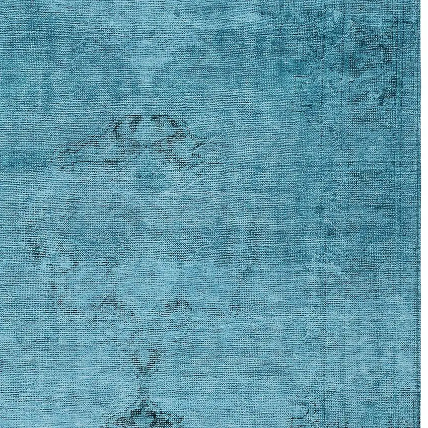 Denim Blue And Navy Blue Oriental Washable Indoor Outdoor Area Rug Photo 5