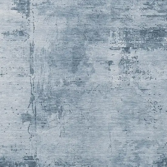 Denim Blue And Silver Abstract Washable Indoor Outdoor Area Rug Photo 4