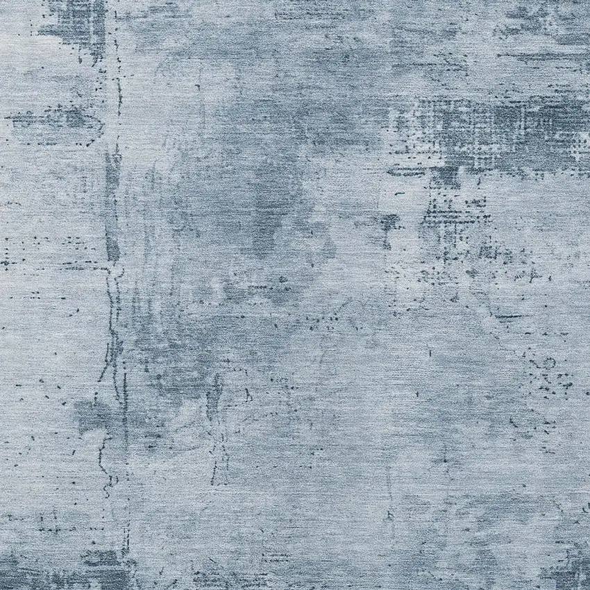 Denim Blue And Silver Abstract Washable Indoor Outdoor Area Rug Photo 4