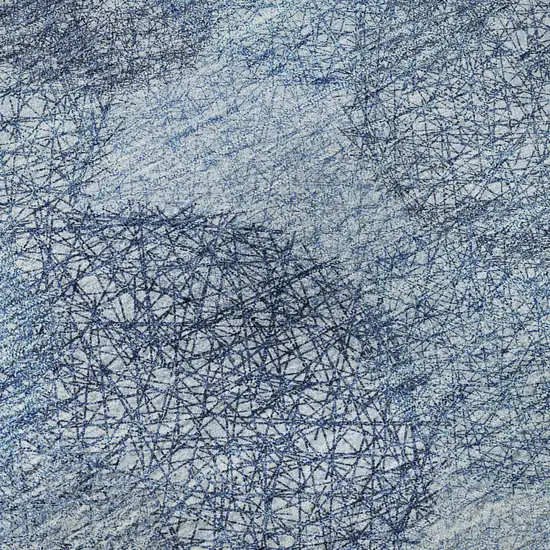 Denim Blue And Sky Blue Abstract Washable Area Rug With UV Protection Photo 9