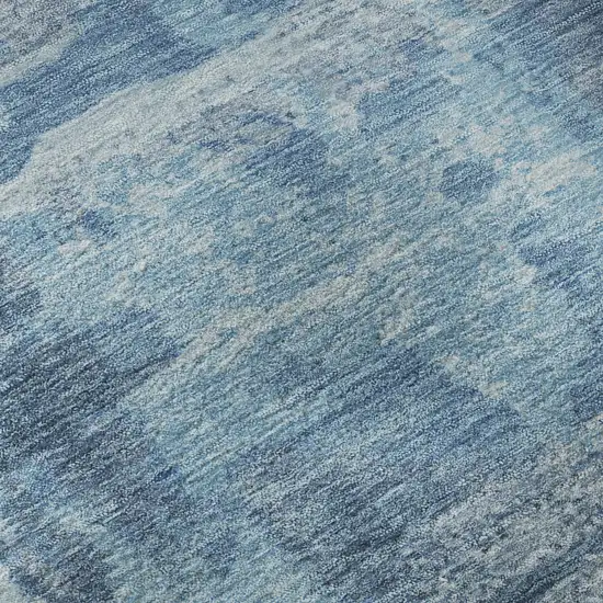 Denim Blue And Sky Blue Abstract Washable Area Rug With UV Protection Photo 8
