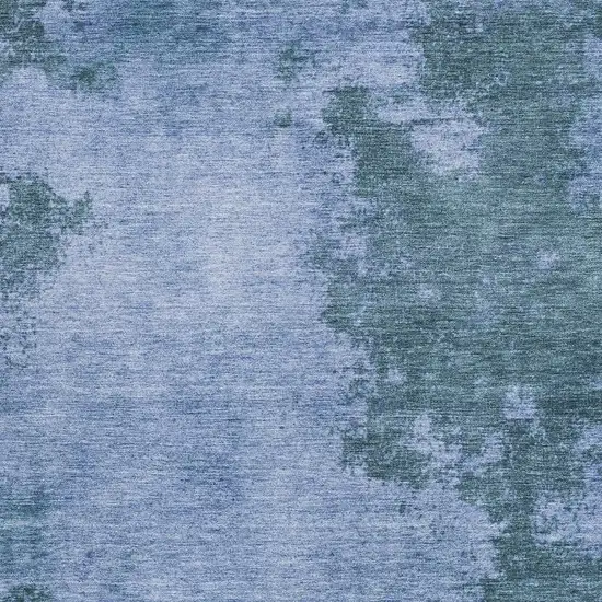 Denim Blue And Sky Blue Abstract Washable Indoor Outdoor Area Rug Photo 3