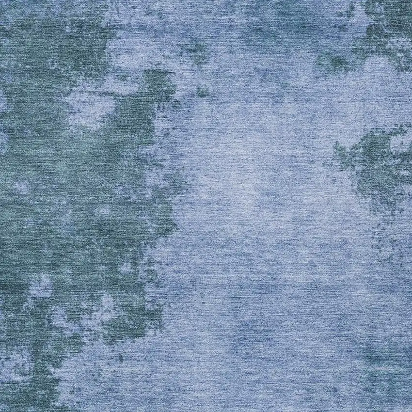 Denim Blue And Sky Blue Abstract Washable Indoor Outdoor Area Rug Photo 3