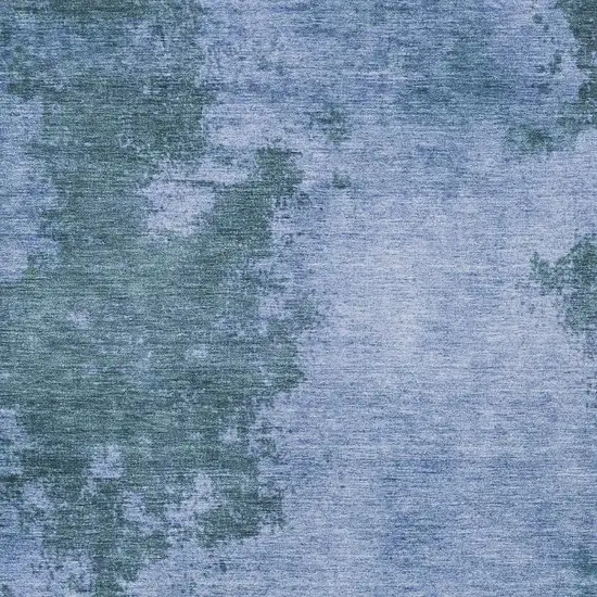 Denim Blue And Sky Blue Abstract Washable Indoor Outdoor Area Rug Photo 3